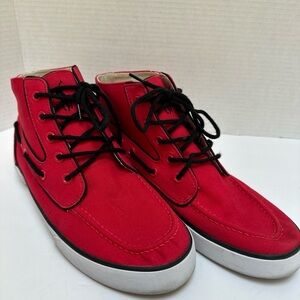 Polo Ralph Lauren Lander Mens Size 7 Red Casual Chukka Shoes Sneakers 00001629